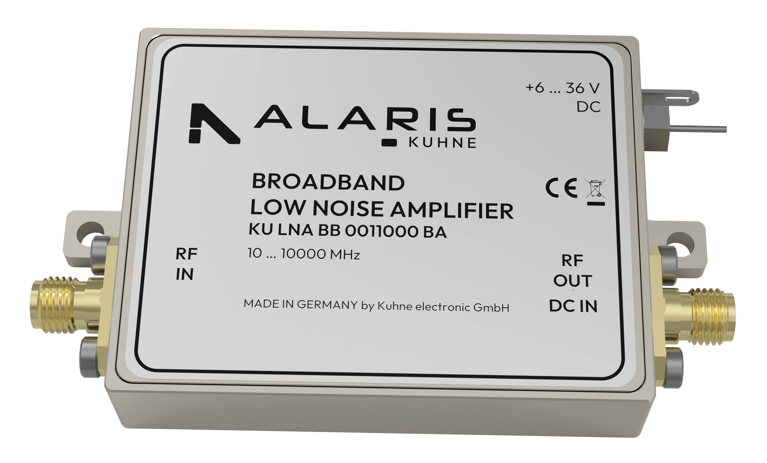 Broadband preamplifier, 10 ... 10000 MHz (KU LNA BB 0011000 - BA)
